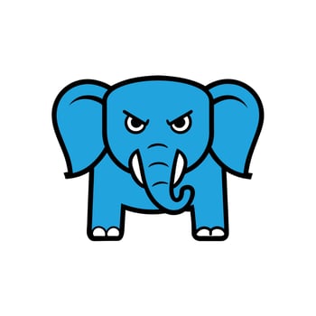 Asian Elephant angry icon illustration vector