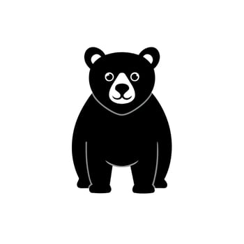 Asiatic Black Bear stands icon illustration vector