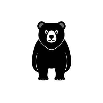 Asiatic Black Bear stay icon illustration vector