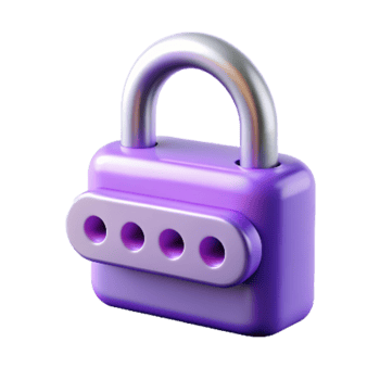 Padlock with Password 3d Style png