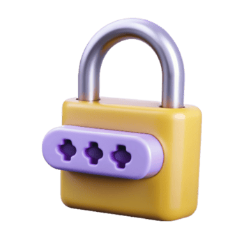 Padlock with Password 3d Image png