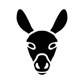 A black and white donkey head icon on a white background vector