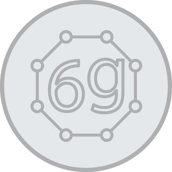 6g Grey Line Circle Icon vector