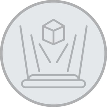 Hologram Grey Line Circle Icon vector