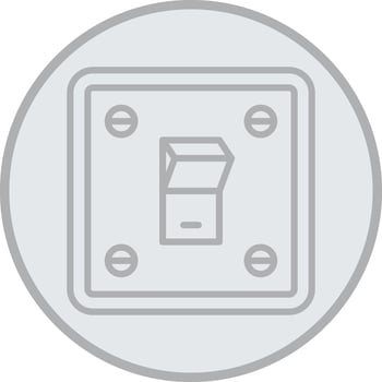 Light Switch Grey Line Circle Icon vector