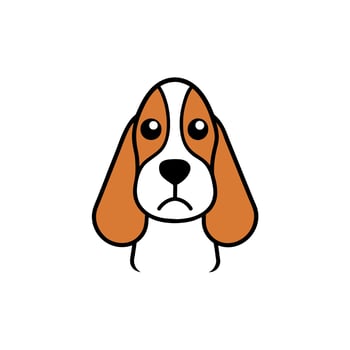 Bassetoodle dog lies icon illustration vector