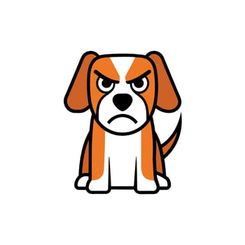Beagador dog angry icon illustration vector