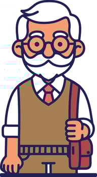 Old people cartoon illustration vector