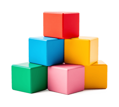 Colorful Toy Blocks Isolated on Transparent Background png