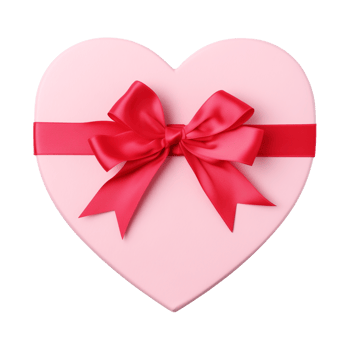Pink Heart Gift Box With Ribbon For Valentine Isolated on Transparent Background png