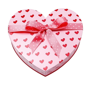 Pink Heart Gift Box For Valentine Isolated on Transparent Background png