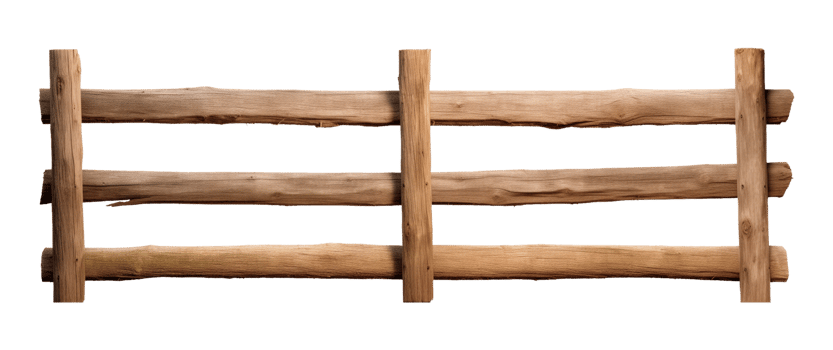Ranch Wooden Fence Isolated on Transparent Background png
