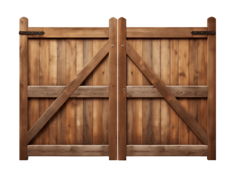 Wooden Farm Ranch Gate Isolated on Transparent Background png