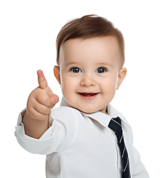 Baby Businessman Pointing Isolated on Transparent Background png