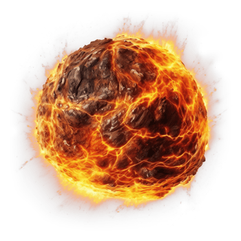 Burning Asteroid Isolated on Transparent Background png