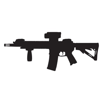 An Assault Rifle Silhouette Art Illustration vector