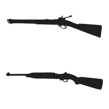 Illustration of Rifle Gun Art Silhouette vector