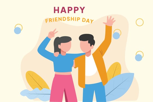 Happy international friendship day Concept. Colored flat illustration isolated. vector