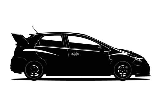 Hatchback car silhouette vector