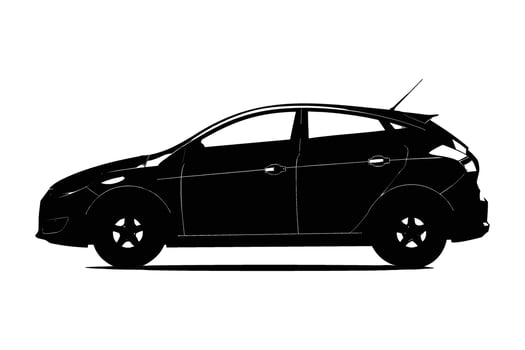 Hatchback car silhouette vector
