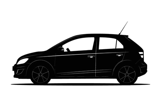 Hatchback car silhouette vector