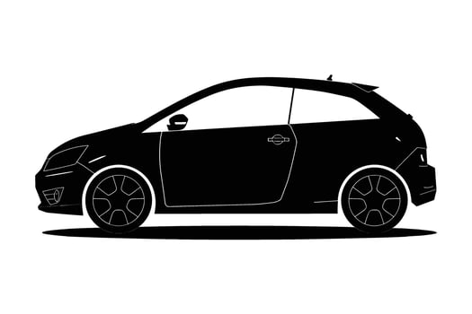 Hatchback car silhouette vector