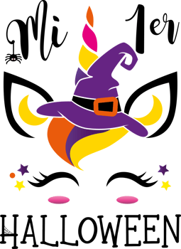 Mi primer Halloween unicornio png