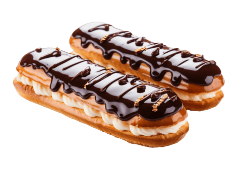 Eclairs pastry isolated on transparent background png
