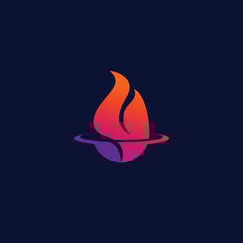 flame, fire, amber logo icon design elegant style logo for your company or business vector