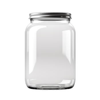 Empty blank white jar isolated on transparent background png