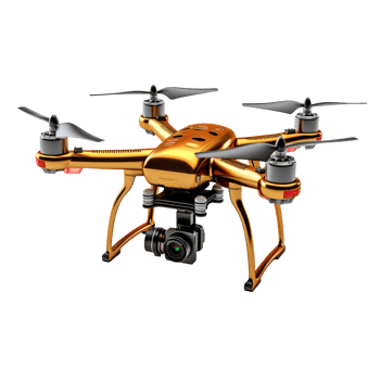 Flying drone isolated on transparent background png