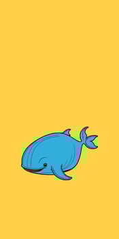 blue whale cute portrait wallpaper for phone vector