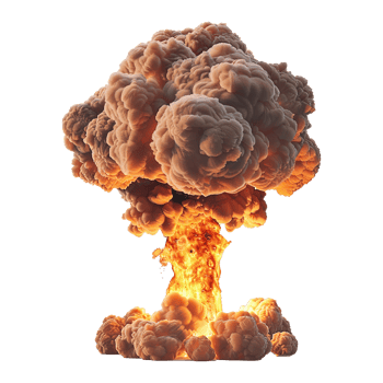 Nuclear Bomb Explosion Isolated on Transparent Background png