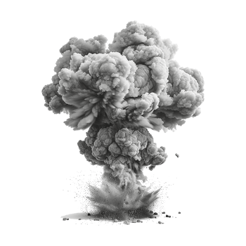 Nuclear Bomb Explosion Isolated on Transparent Background png