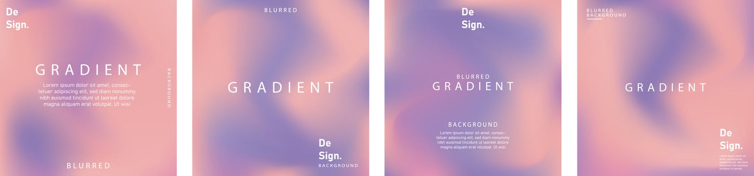 gradient mesh summer vibes background set. Square colorful templates for posts, banners and posters. vector