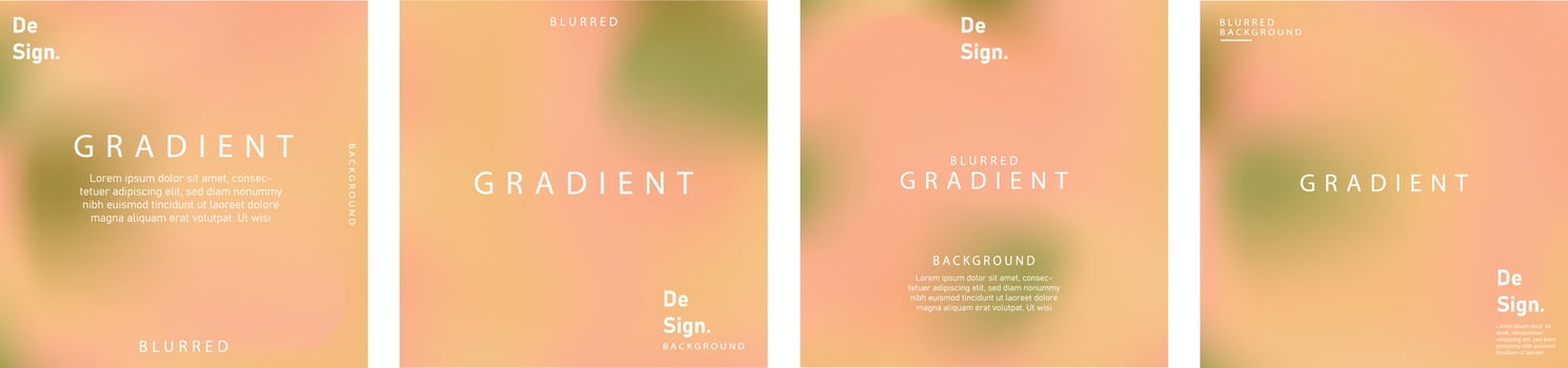 gradient mesh summer vibes background set. Square colorful templates for posts, banners and posters. vector