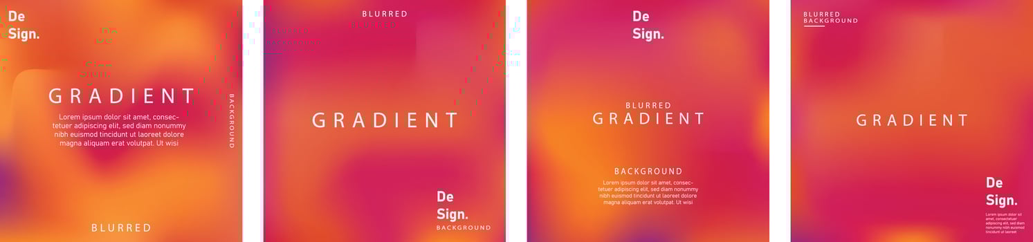 gradient mesh summer vibes background set. Square colorful templates for posts, banners and posters. vector