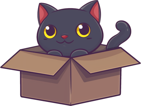 A cute Bombay cat stuck in cardboard isolated on a transparent background png