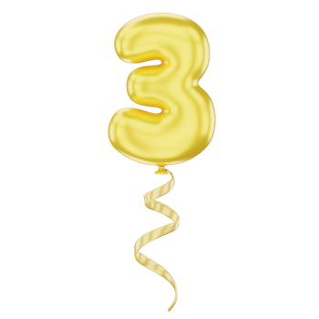 3D Balloon Number 3 Icon for uiux, web, app, infographic, etc png