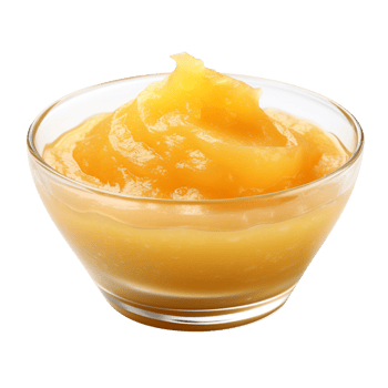 Glass bowl with apple puree isolated on transparent background png