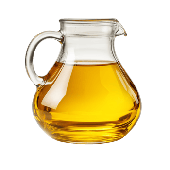 Glass jug of cooking oil isolated on transparent background png