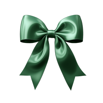 Green satin ribbon isolated on transparent background png