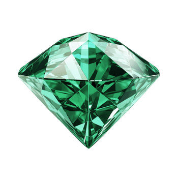 green diamond isolated on transparent background png