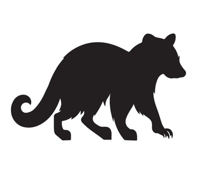 African Civet Black Silhouette on white background vector
