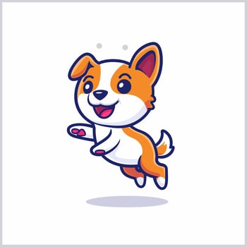 cute dog illustration in white background vector