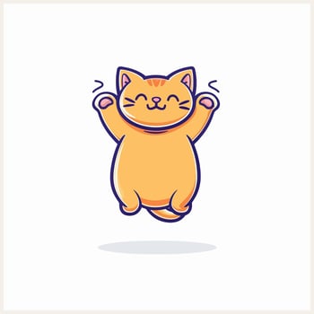 Cute Dog jumping illustration vector