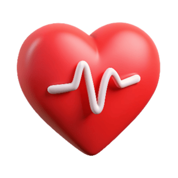 Heart Shape with Heart Beat 3d Element png