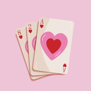 Hearts poker cards. vector