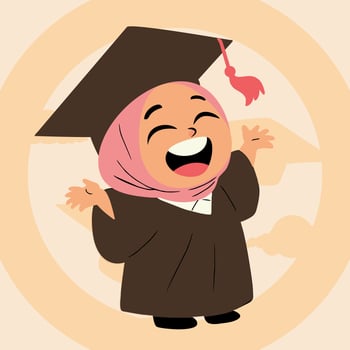 graduate student hijab girl vector