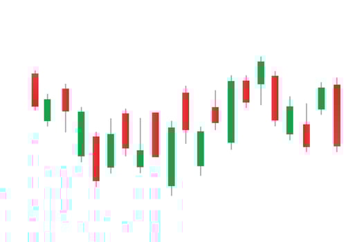 Stock market bar graph, candlestick chart, finance trade data vector